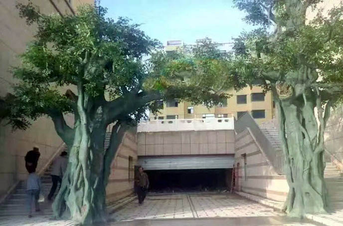 仿真榕樹大門制作-如何制作出漂亮對(duì)仿真榕樹大門