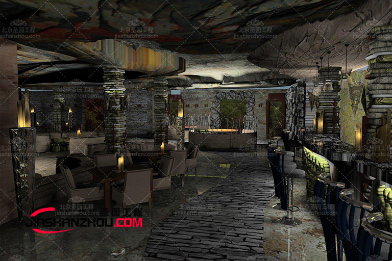 湖廬自然藝術(shù)空間人造洞穴餐廳佳情侶拍照打卡地兒