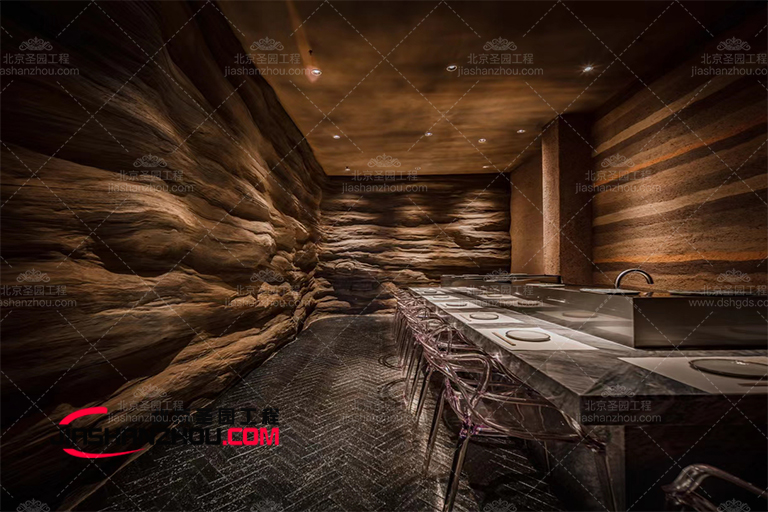 恭喜深圳福田區NEO大廈Kibar日式仿真洞穴料理店工程完美收工