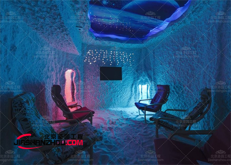少數用鹽做成的全鹽仿真鹽洞酒店 顏色絢麗