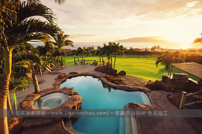 張家界塑石假山庭院 人造假山綠化有技巧