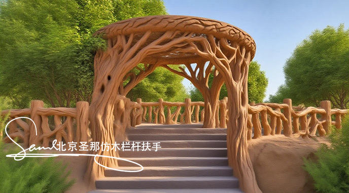 jimeng-2025-06-25-2011-正在施工制作的旅游區(qū)樓梯室外安全圍欄設(shè)計制作過程，美工正在施工制作，先用鋼筋焊接....jpeg